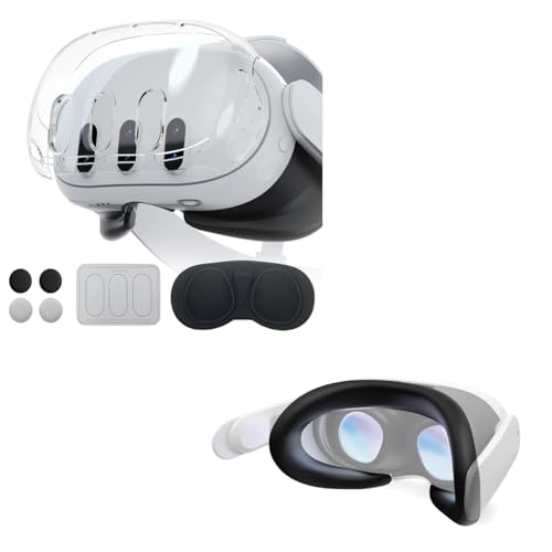 ZORBES® Protective Case for Meta Quest 3, Protective Shell Cover for Oculus Quest 3, VR Accessories for Meta Quest 3 Protective Shell Cover, Lens Cover, Tempered Film, Joystick Caps, No Quest 3 ZORBES® Protective Case for Meta Quest 3, Protective Shell Cover for Oculus Quest 3, VR Accessories for Meta Quest 3 Protective Shell Cover, Lens Cover, Tempered Film, Joystick Caps, No Quest 3